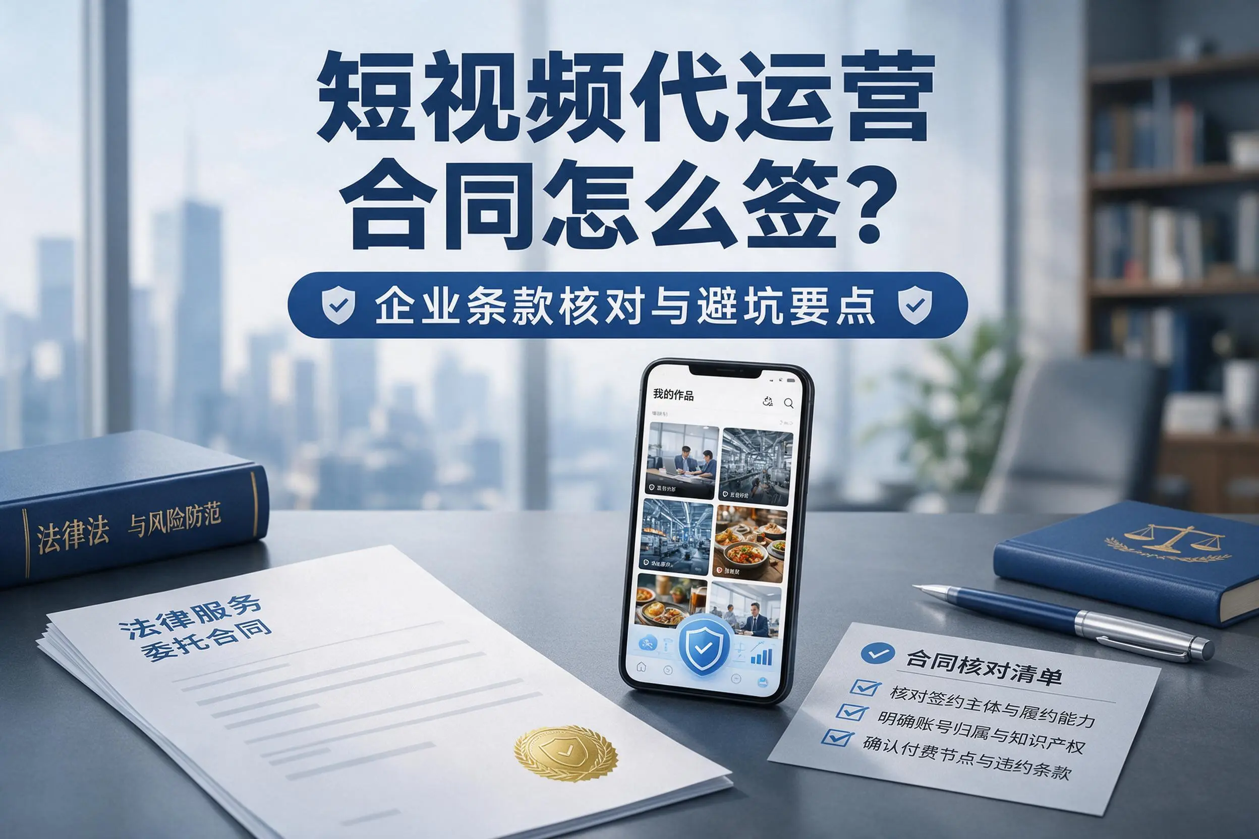 短视频代运营合同怎么签？铜陵企业条款核对与避坑要点