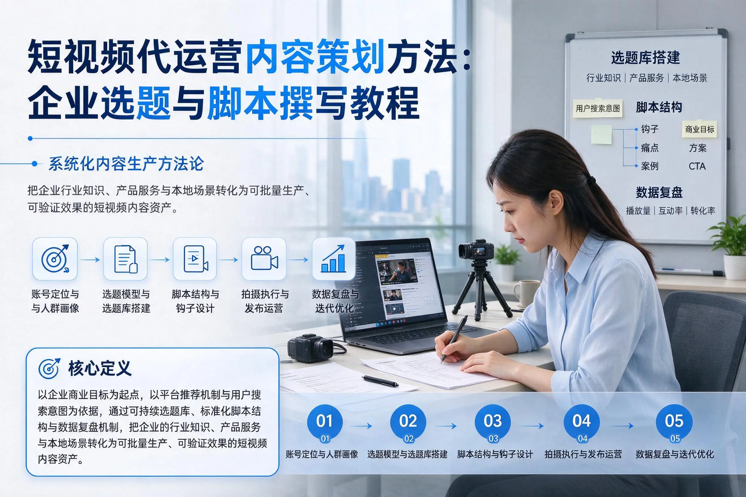 短视频代运营内容策划方法:铜陵企业选题与脚本撰写教程