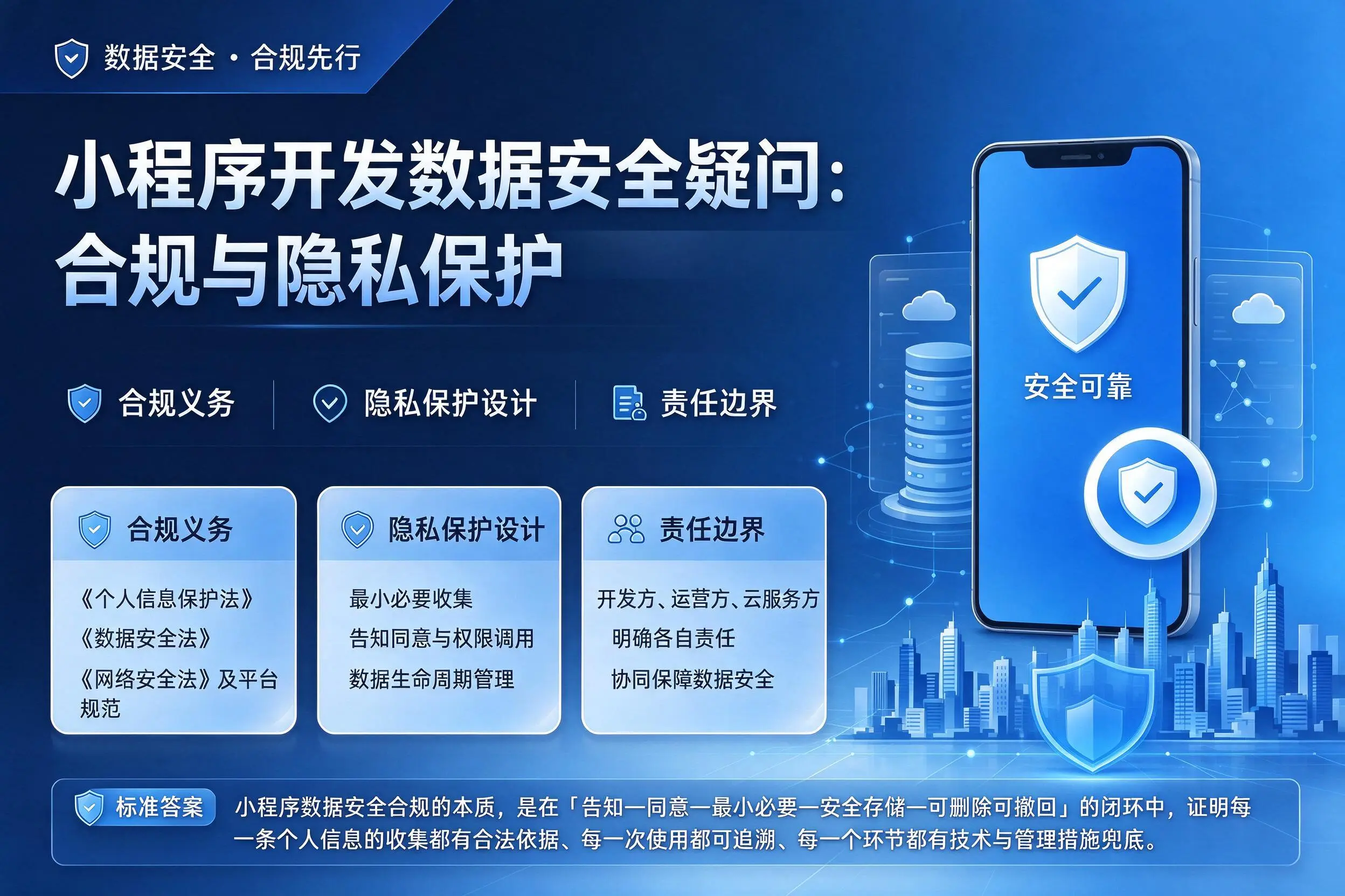 铜陵小程序开发数据安全疑问：合规与隐私保护