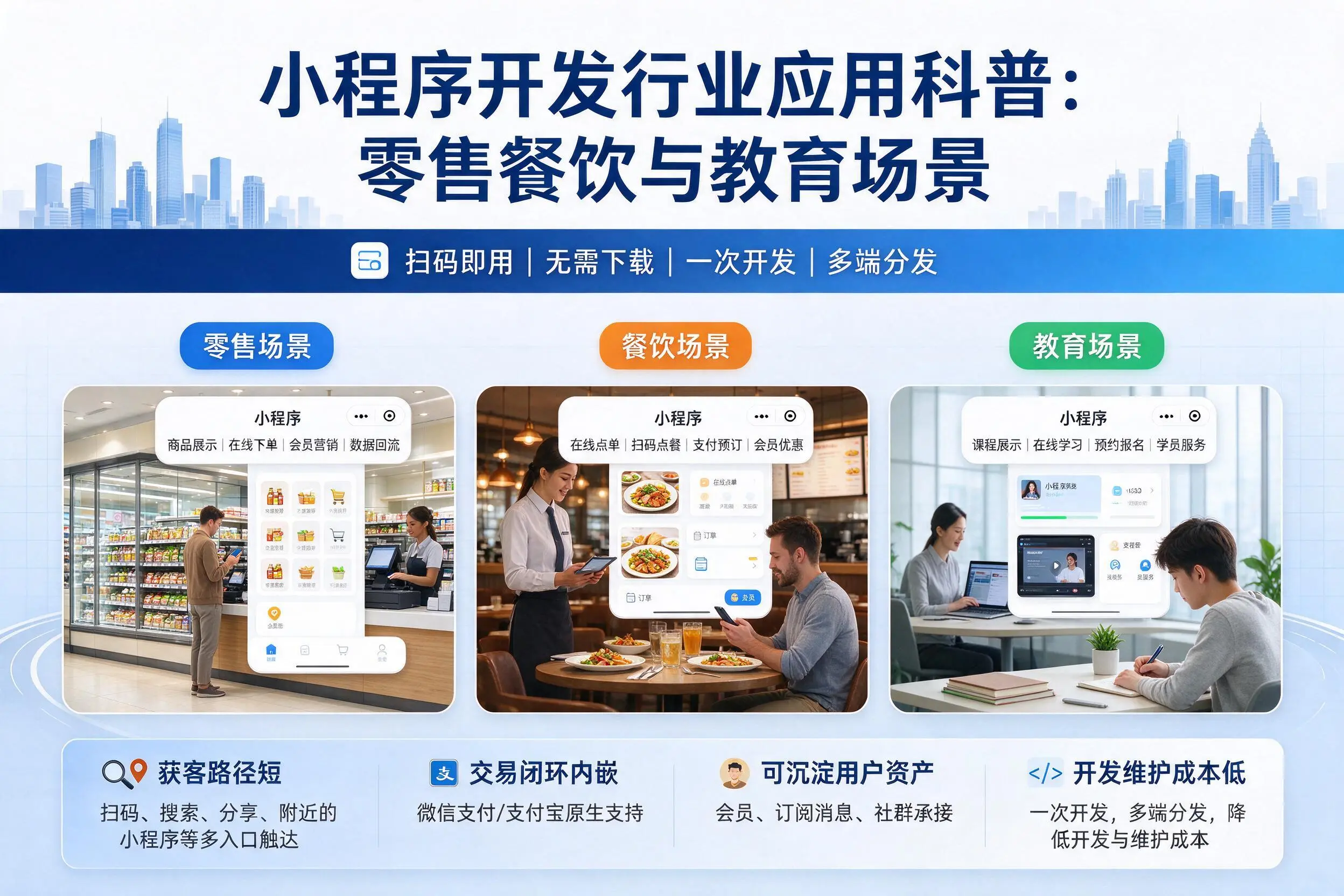 铜陵小程序开发行业应用科普：零售餐饮与教育场景