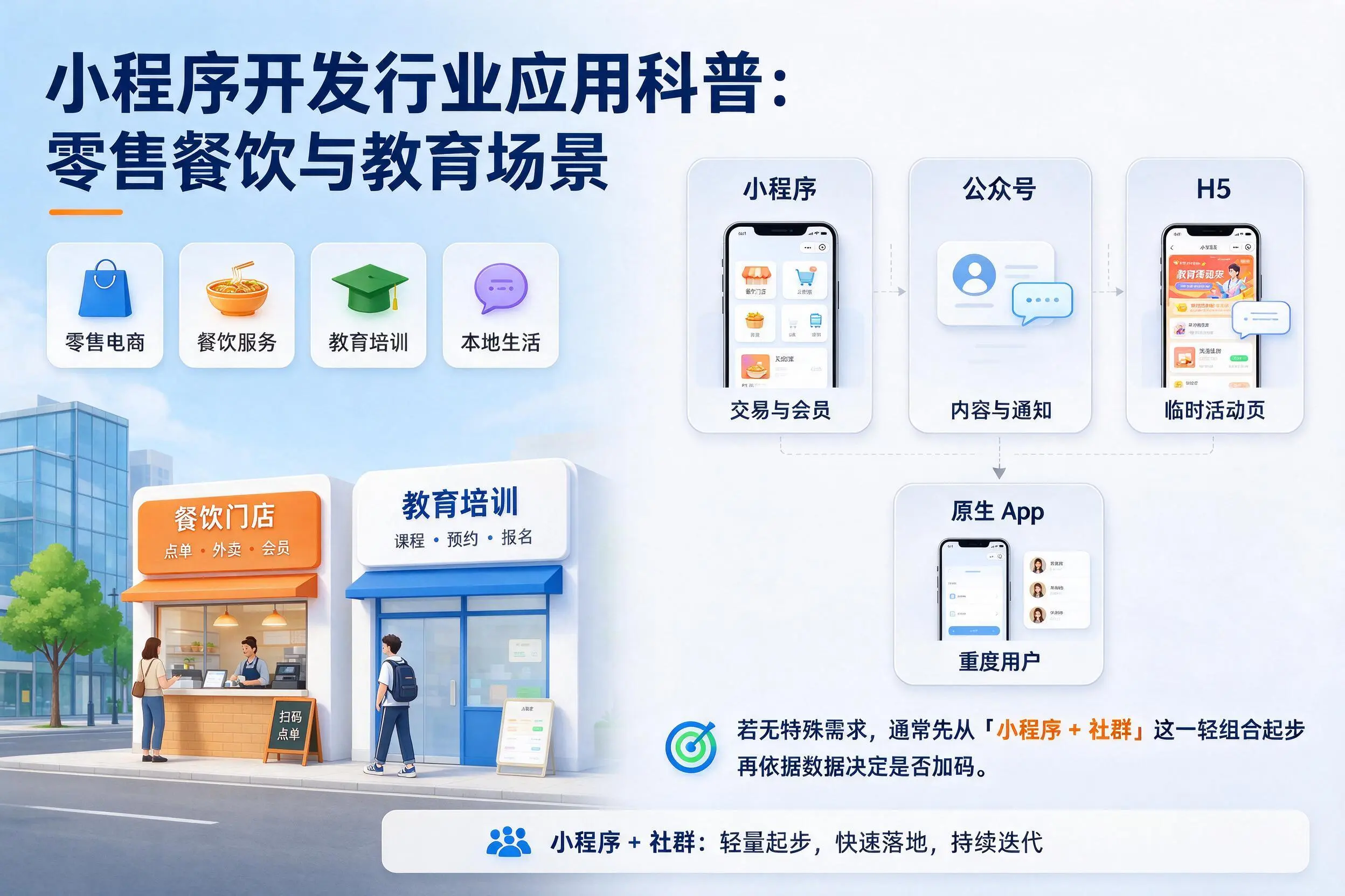 铜陵小程序开发行业应用科普：零售餐饮与教育场景
