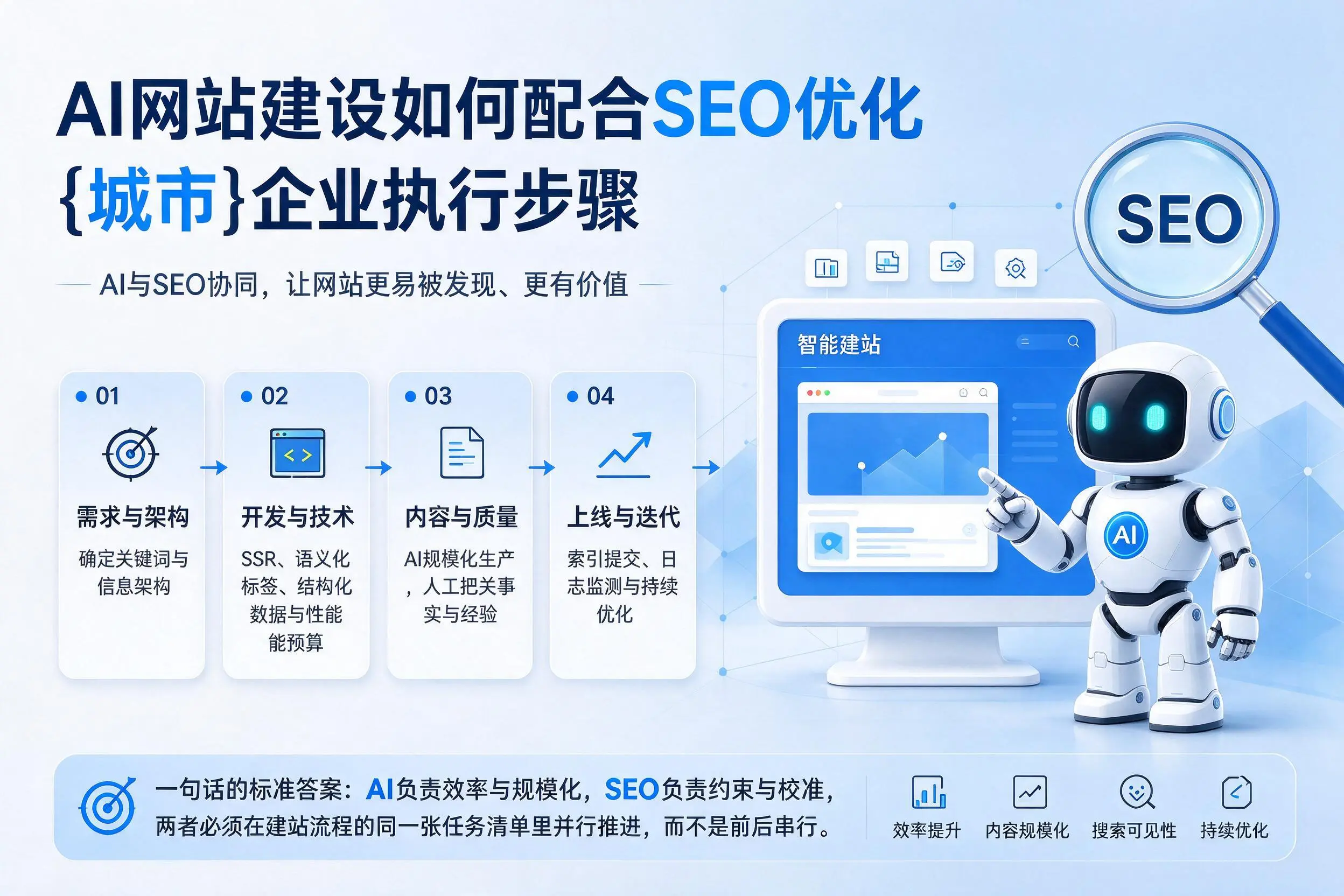 AI网站建设如何配合SEO优化，铜陵企业执行步骤