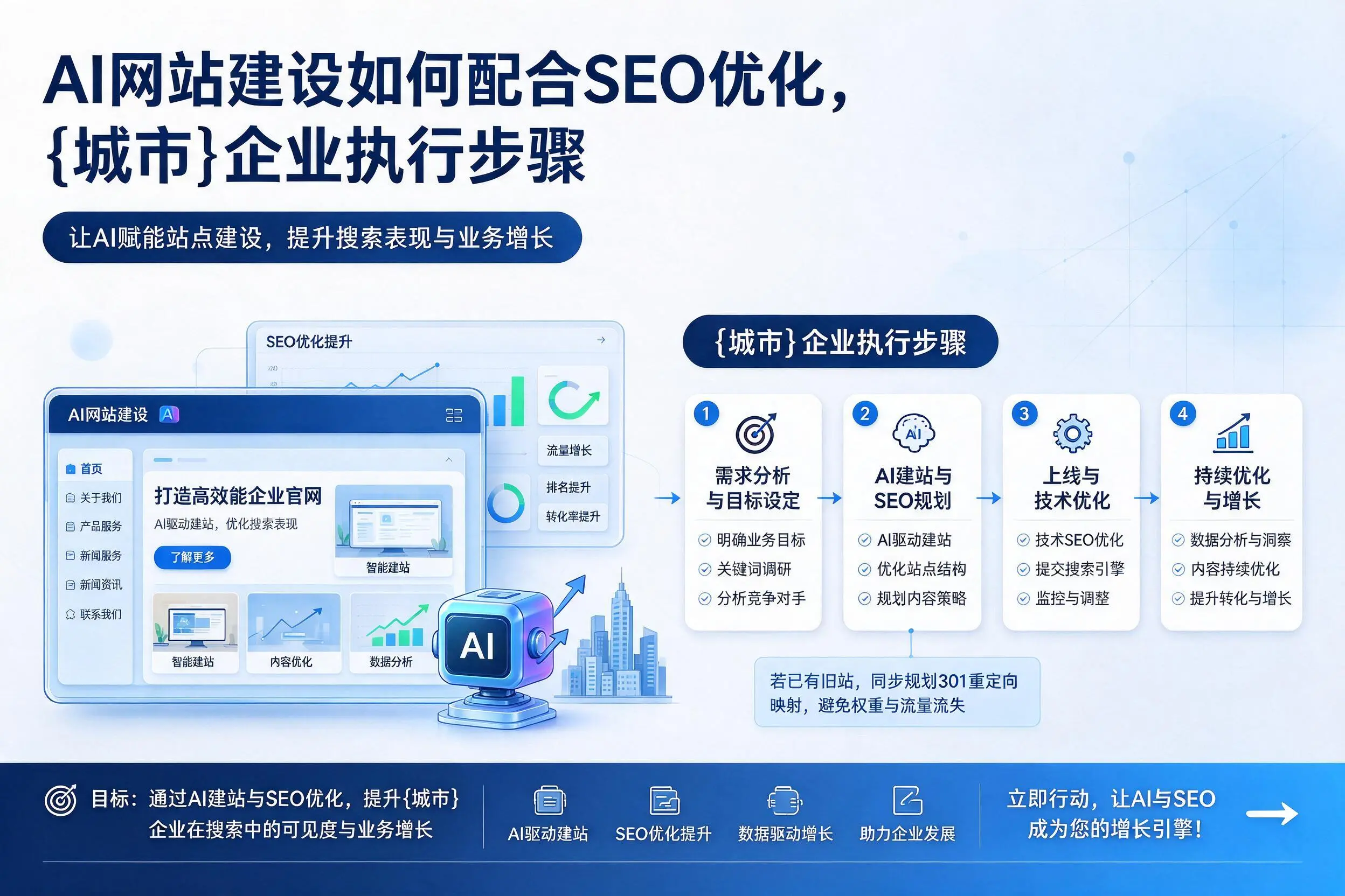AI网站建设如何配合SEO优化，铜陵企业执行步骤