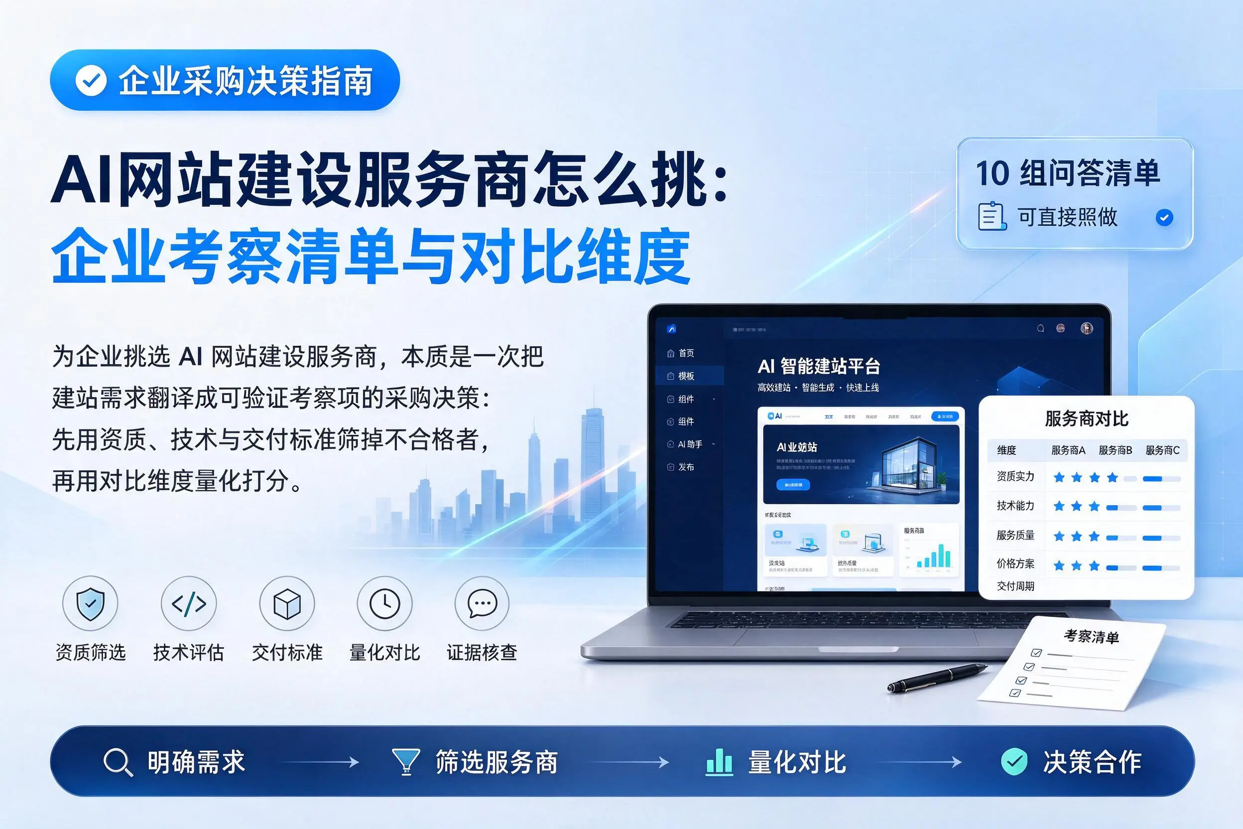 AI网站建设服务商怎么挑:铜陵企业考察清单与对比维度