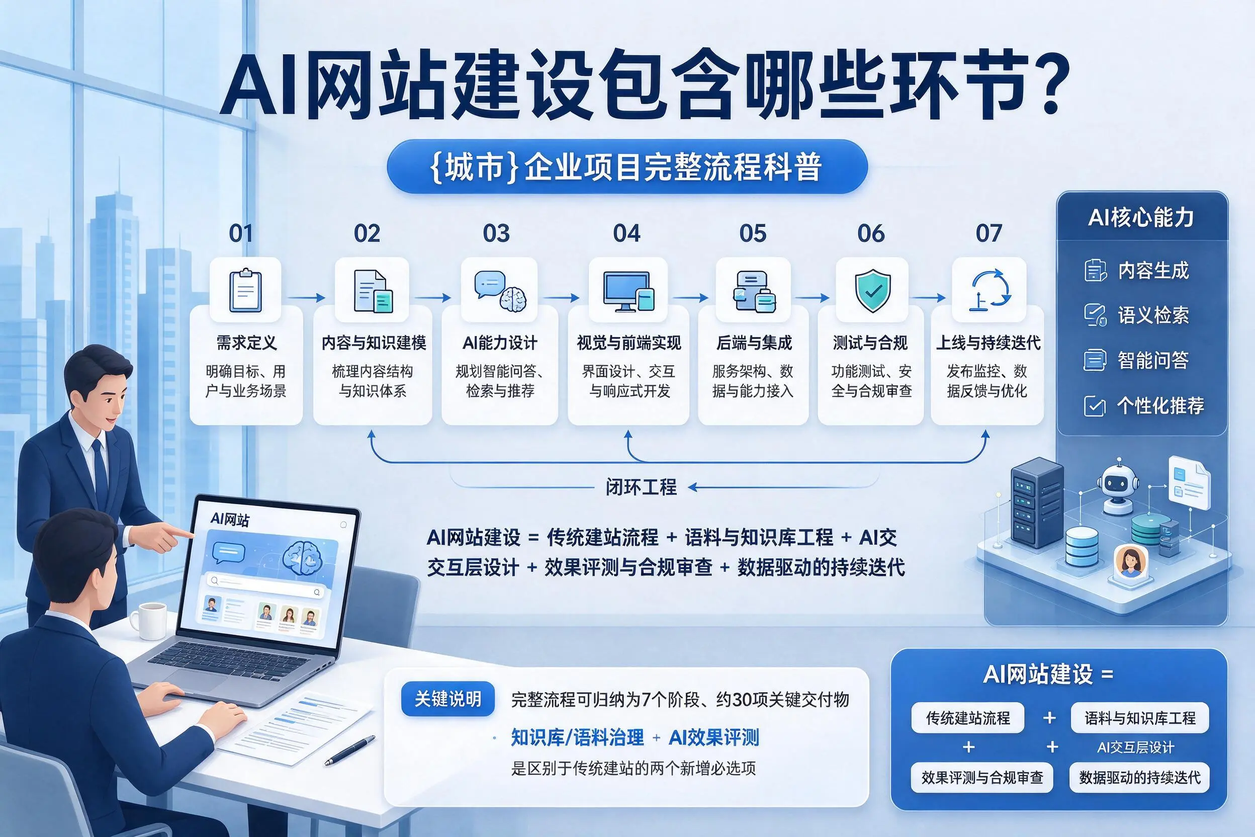 AI网站建设包含哪些环节？铜陵企业项目完整流程科普