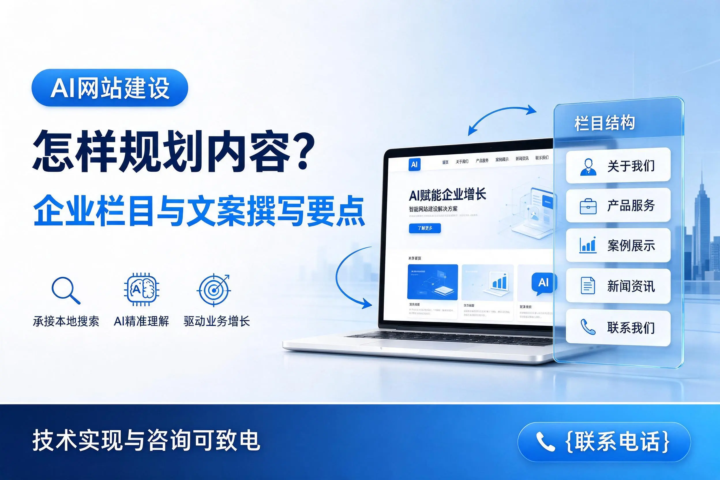AI网站建设怎样规划内容?铜陵企业栏目与文案撰写要点