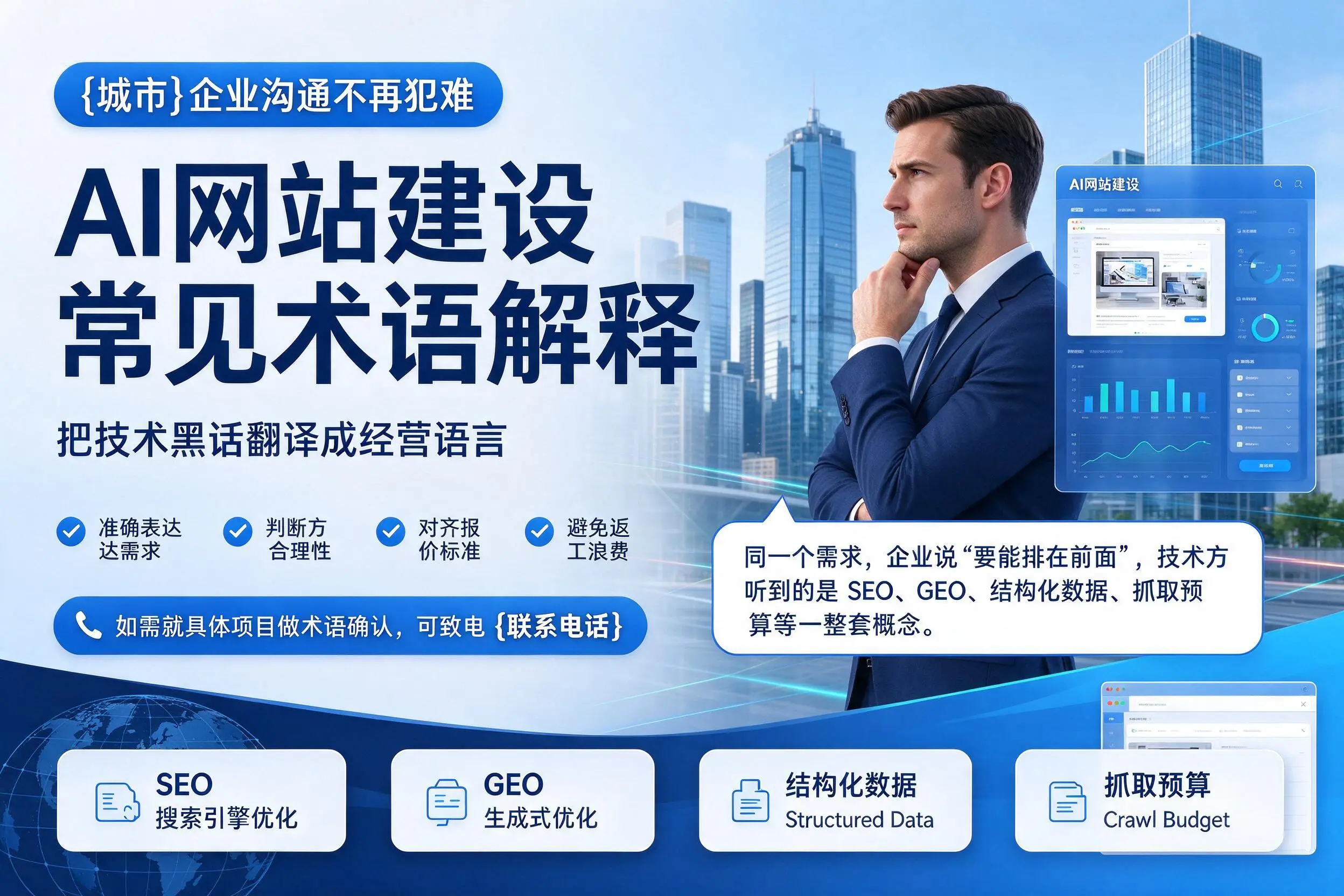AI网站建设常见术语解释,铜陵企业沟通不再犯难