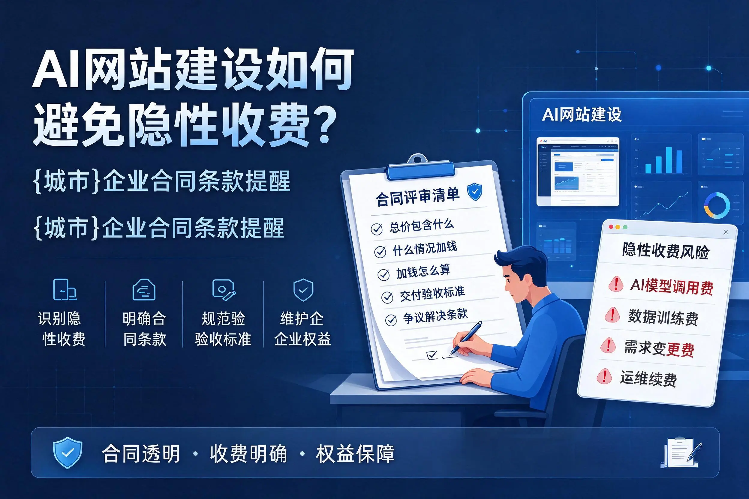 AI网站建设如何避免隐性收费？铜陵企业合同条款提醒